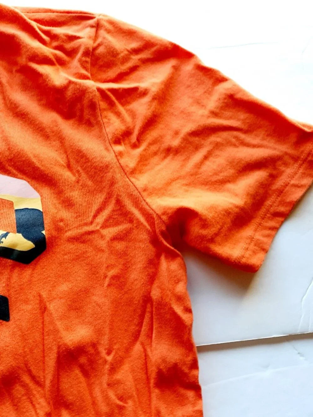 Gap Boys T-Shirt Dinosaur Orange Short Sleeve Logo XXL 14-16